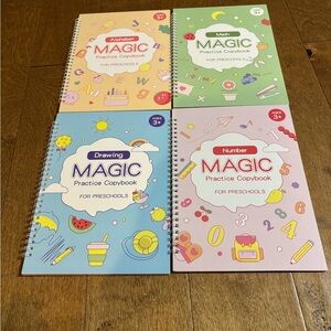 Magic practice books set of four new with markers